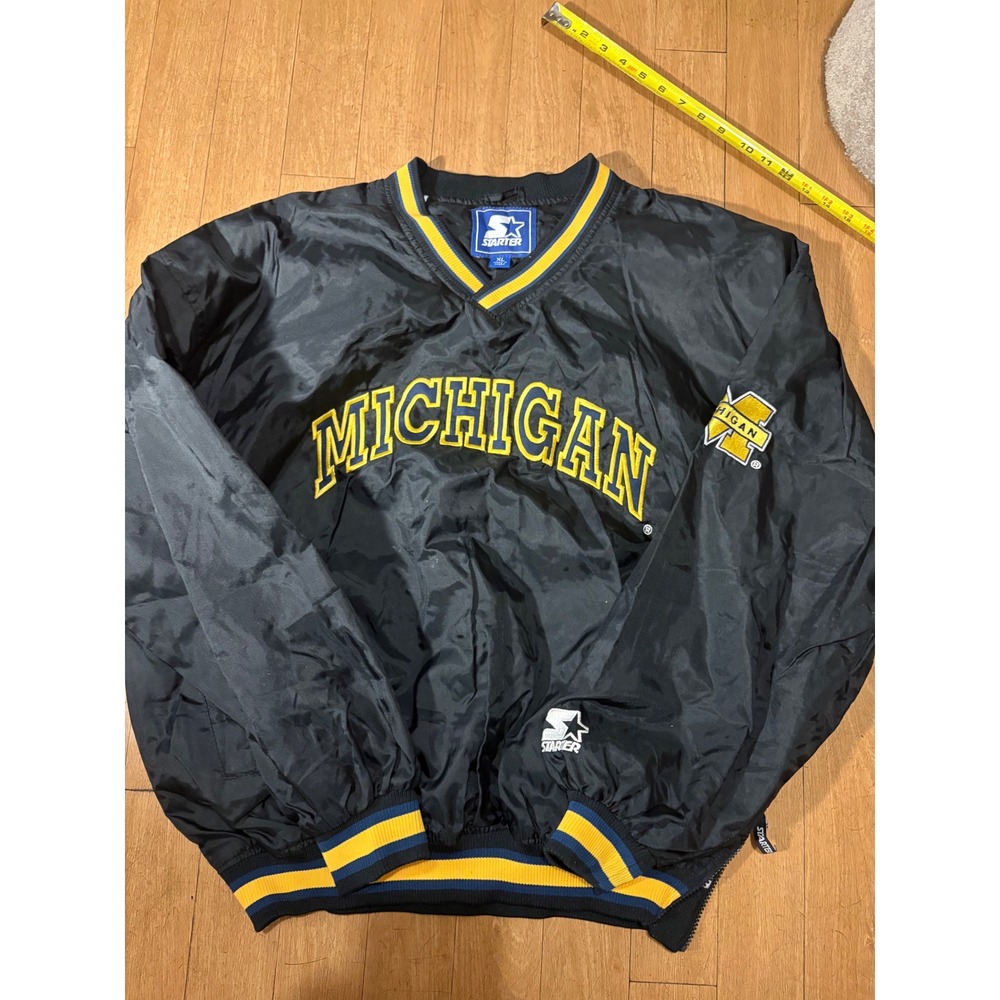 Vintage Starter Michigan Wolverines Windbreaker Pullover Navy Blue Mens XL